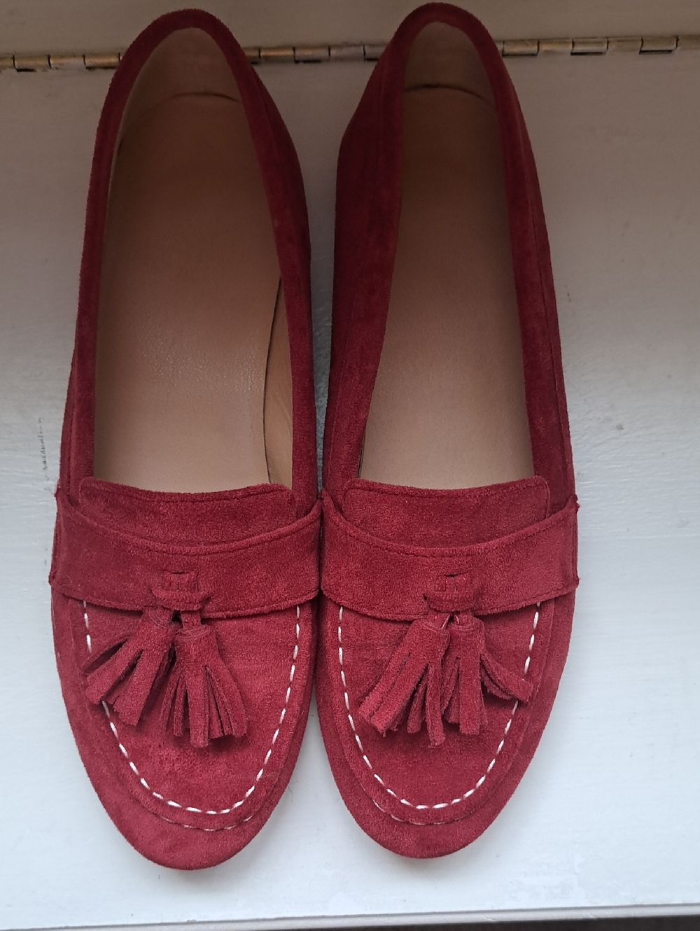 SHEIN Red Suede Tassel Loafers